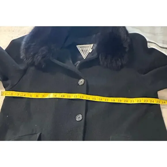 Marvin Richards (Vintage) Wool Coat w/Faux Fur Collar - Size 16 - Picture 8 of 10